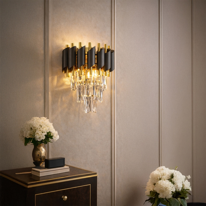 Brilagi - Wandleuchte ECLIPSE 2xE14/10W/230V schwarz/gold