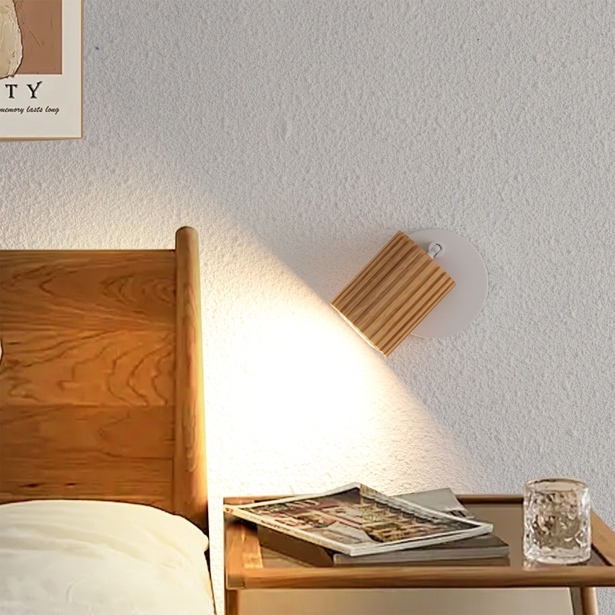 Brilagi - Wandleuchte MODERN WOOD 1xGU10/8W/230V Holz/Weiß