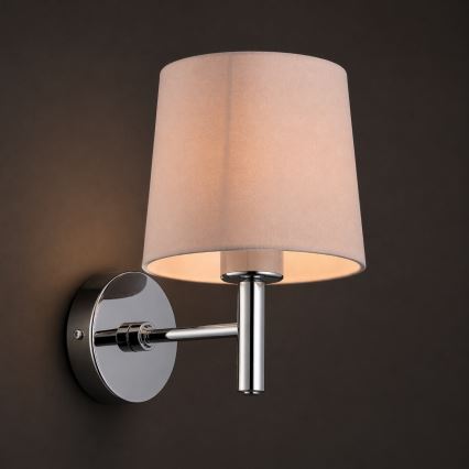 Brilagi - Wandleuchte MONTE 1xE27/60W/230V beige/glänzender Chrom