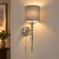 BRILAGI - Wandleuchte NUBILA 1xE27/60W/230V glänzender Chrom/Anthrazit