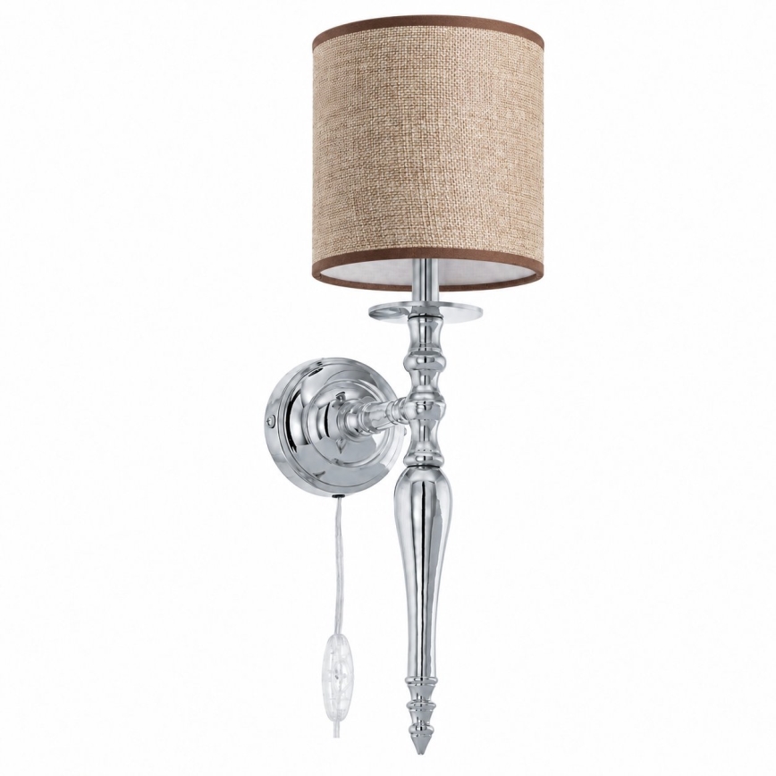 BRILAGI - Wandleuchte NUBILA 1xE27/60W/230V glänzender Chrom/braun