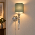BRILAGI - Wandleuchte NUBILA 1xE27/60W/230V glänzender Chrom/grün