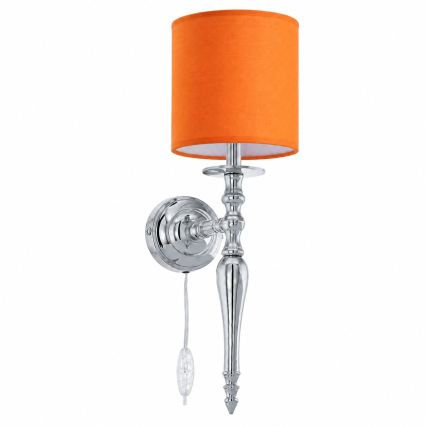 BRILAGI - Wandleuchte NUBILA 1xE27/60W/230V glänzender Chrom/orange