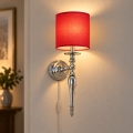 BRILAGI - Wandleuchte NUBILA 1xE27/60W/230V glänzender Chrom/rot