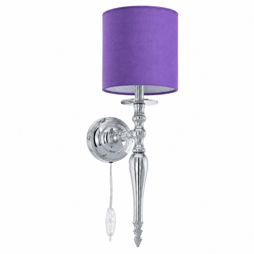 BRILAGI - Wandleuchte NUBILA 1xE27/60W/230V glänzender Chrom/violett