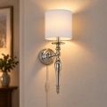 BRILAGI - Wandleuchte NUBILA 1xE27/60W/230V glänzender Chrom/weiß