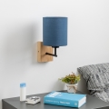 Brilagi - Wandleuchte NUBILA WOOD 1xE27/25W/230V Eiche/dunkelblau