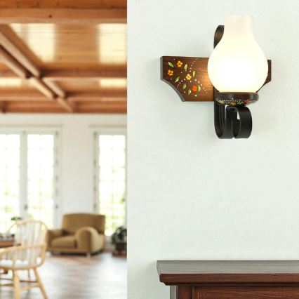 Brilagi - Wandleuchte QUEEN 1xE14/40W/230V Buche/Wenge