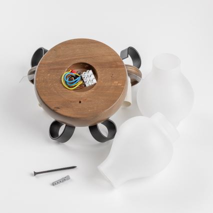 Brilagi - Wandleuchte ROATA APLICA 2xE14/40W/230V Buche/Walnuss