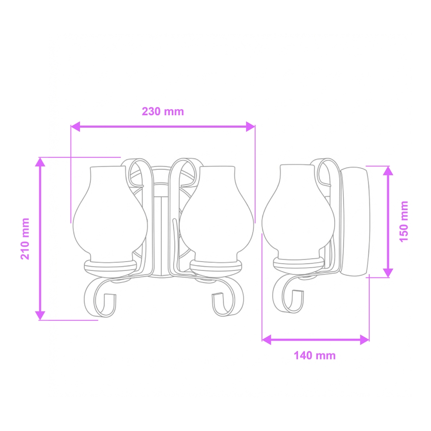 Brilagi - Wandleuchte ROATA APLICA 2xE14/40W/230V Buche/Walnuss
