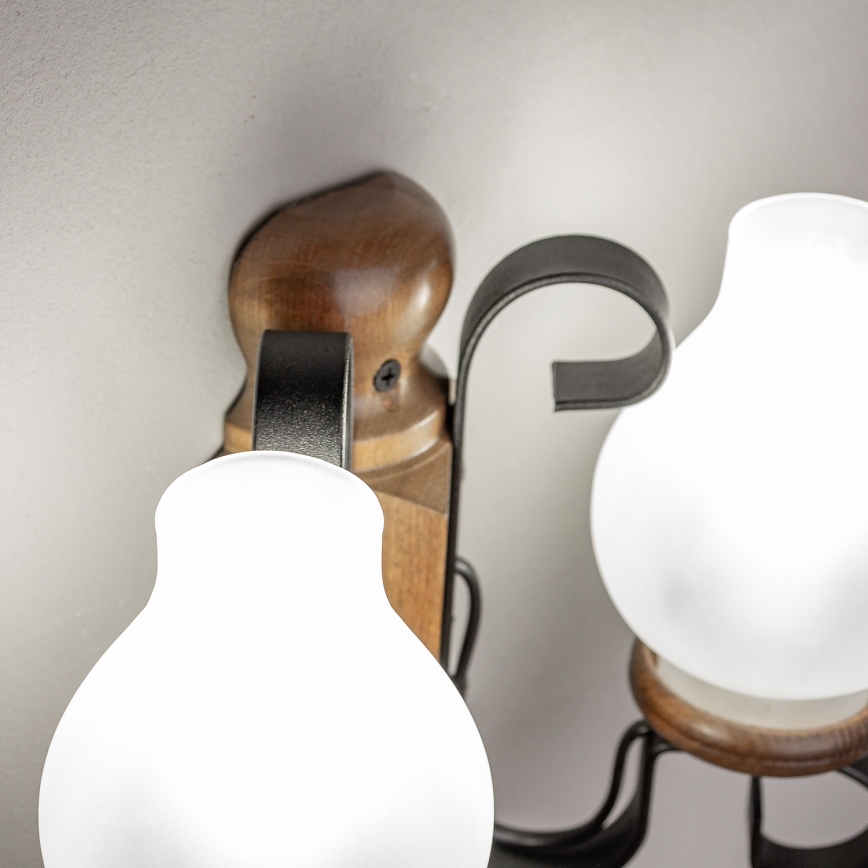 Brilagi - Wandleuchte RUSTIC 2xE14/40W/230V Buche/Walnuss