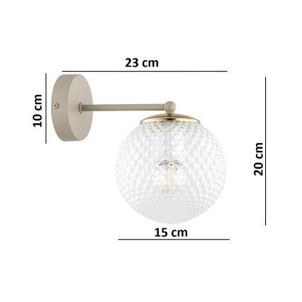 Brilagi - Wandleuchte STELLA 1xE27/60W/230V Beige/Gold