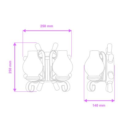 Brilagi - Wandleuchte TIMONA 2xE14/40W/230V Buche