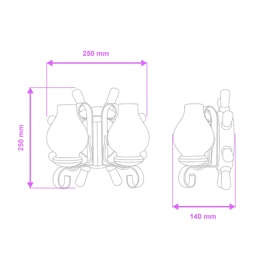 Brilagi - Wandleuchte TIMONA 2xE14/40W/230V Buche