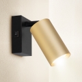 Brilagi - Wandspot mit Schalter SELE 1xGU10/30W/230V schwarz/gold