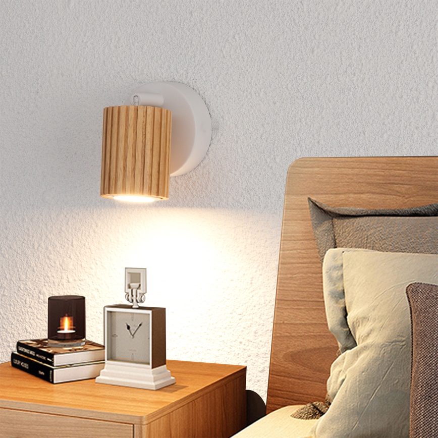 Brilagi - Wandspot MODERN WOOD 1xGU10/8W/230V Gummibaum/weiß
