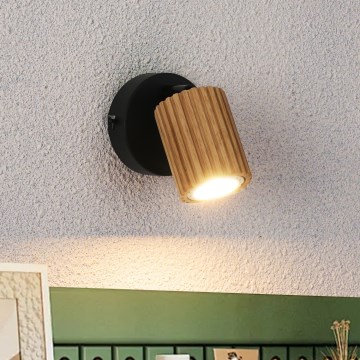 Brilagi - Wandstrahler MODERN WOOD 1xGU10/8W/230V Holz/Schwarz