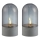Brilliant - 2er-Set LED-Kerzen ILLUSION LED/2xAA IP44 grau/rauchschwarz