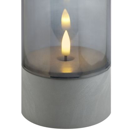 Brilliant - 2er-Set LED-Kerzen ILLUSION LED/2xAA IP44 grau/rauchschwarz