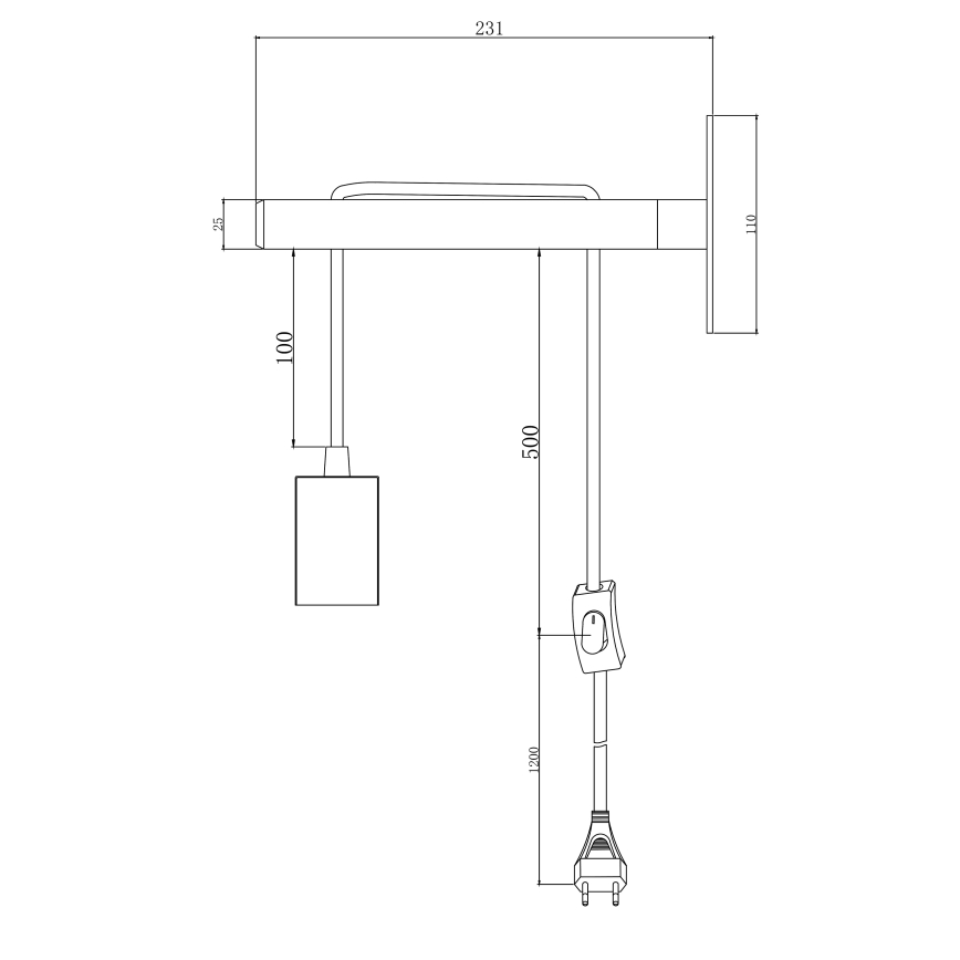 Brilliant - Applique JARBO 1xE27/60W/230V