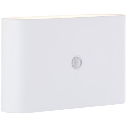 Brilliant - Applique murale extérieure LED rechargeable avec capteur XINO LED/3W/5V 3600 mAh IP44 blanc