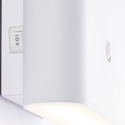 Brilliant - Applique murale extérieure LED rechargeable avec capteur XINO LED/3W/5V 3600 mAh IP44 blanc