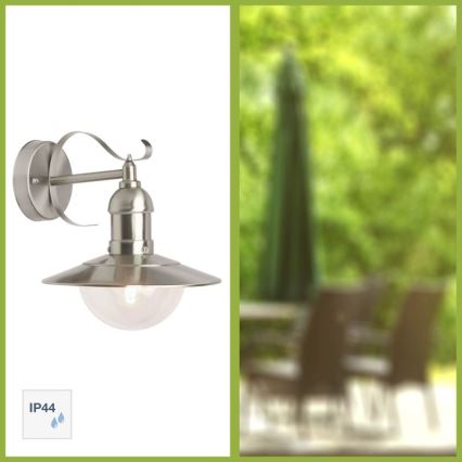 Brilliant - Applique murale extérieure ARTO 1xE27/60W/230V IP44 chrome brillant