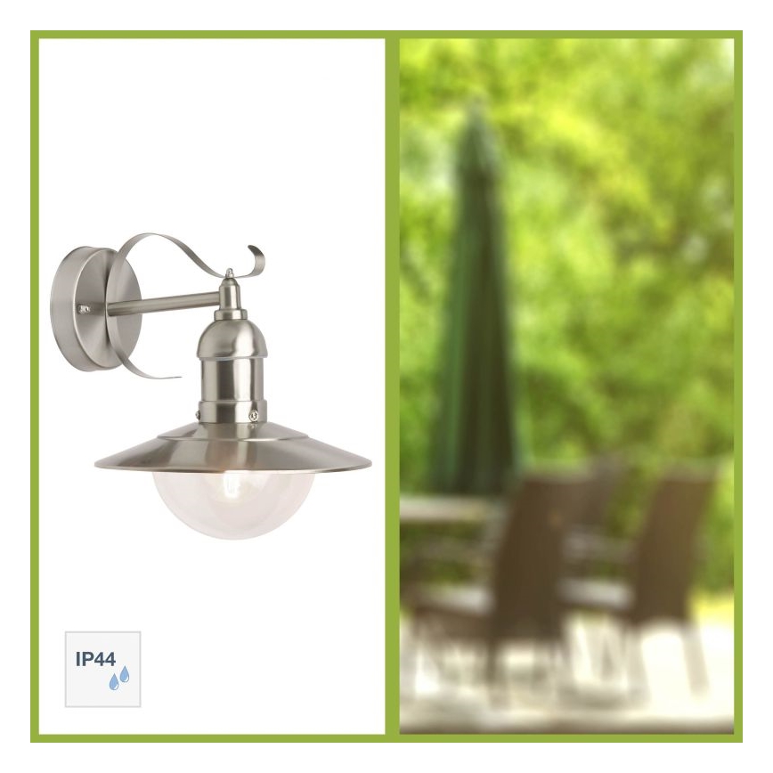 Brilliant - Applique murale extérieure ARTO 1xE27/60W/230V IP44 chrome brillant