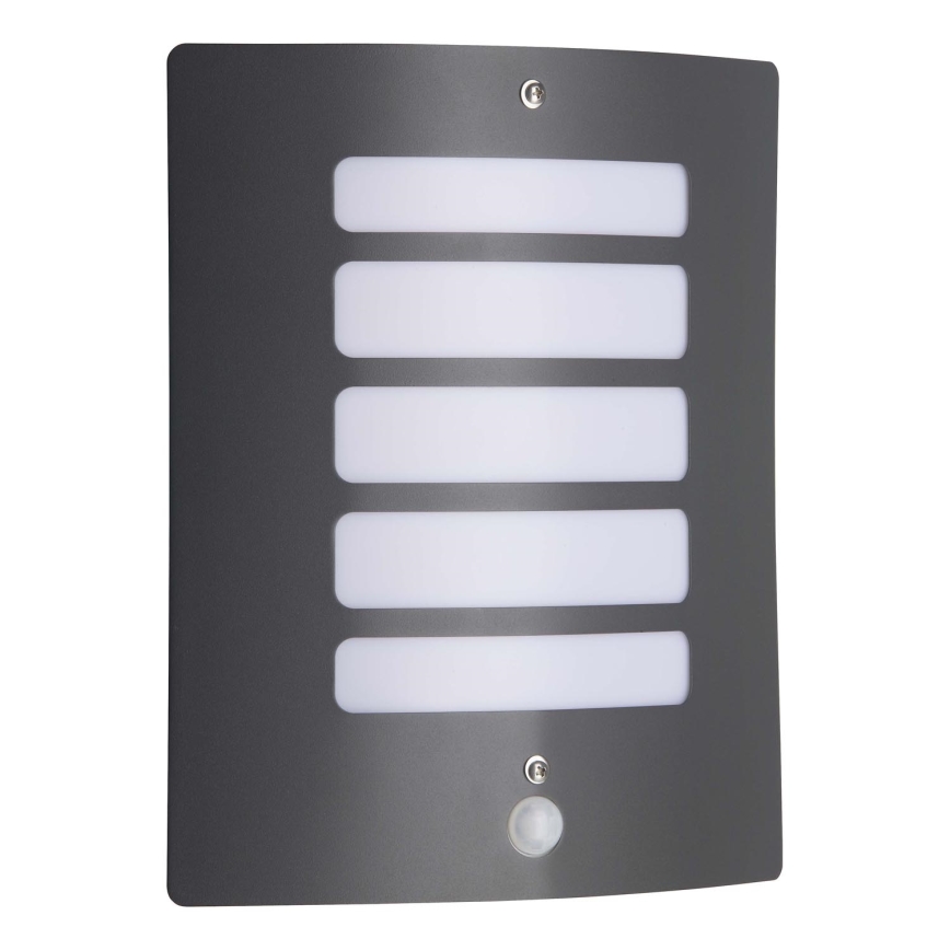 Brilliant - Applique murale extérieure avec détecteur de mouvement et détecteur crépusculaire TODD 1xE27/60W/230V IP44 anthracite