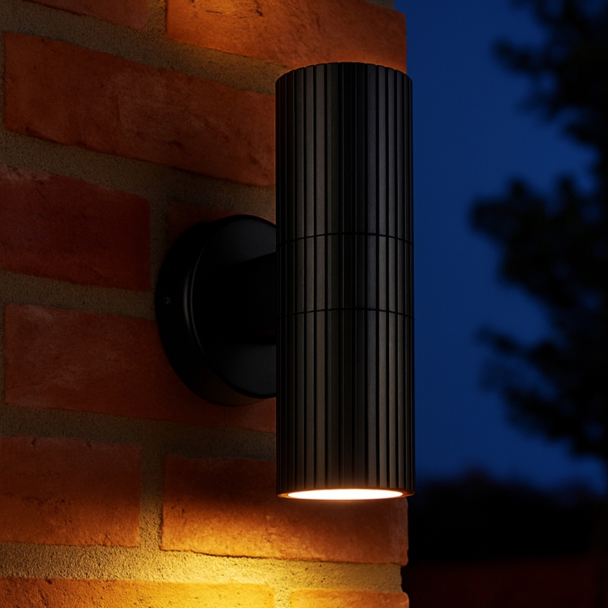 Brilliant - Applique murale extérieure KEOLA 2xGU10/10W/230V IP44 noir