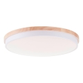 Brilliant - Dimmbare LED-Deckenleuchte BAARLO LED/36W/230V 3000-6500K d 50 cm weiß/Gummibaum + Fernbedienung - FSC-zertifiziert