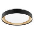 Brilliant - Dimmbare LED-Deckenleuchte WALDO LED/24W/230V 3000-6500K Ø 38,5 cm schwarz/gold + Fernbedienung