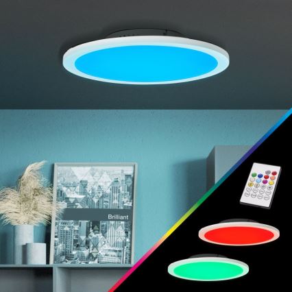 Brilliant - Dimmbare LED-RGBW-Deckenleuchte ABIE LED/24W/230V 2700-6500K + Fernbedienung