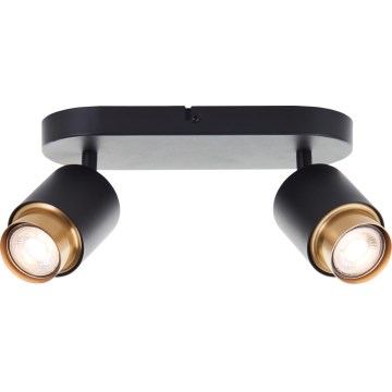 Brilliant - Faretto LED COVELO 2xGU10/5W/230V nero/oro