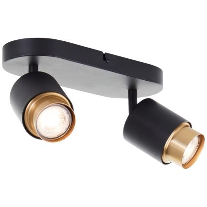 Brilliant - Faretto LED COVELO 2xGU10/5W/230V nero/oro