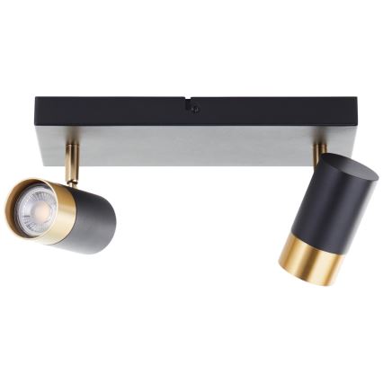 Brilliant - Faretto LED COVELO 2xGU10/5W/230V nero/oro