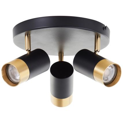 Brilliant - Faretto LED VIGOLO 3x GU10/5W/230V, nero/oro