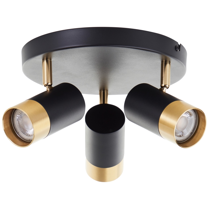 Brilliant - Faretto LED VIGOLO 3x GU10/5W/230V, nero/oro
