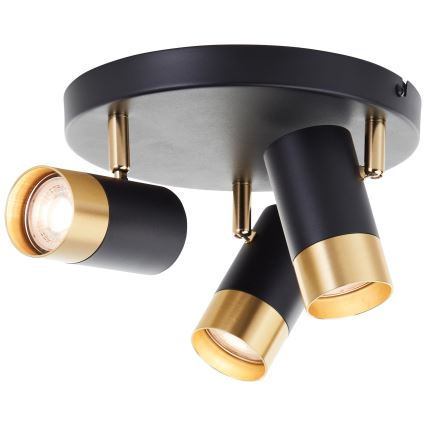 Brilliant - Faretto LED VIGOLO 3x GU10/5W/230V, nero/oro