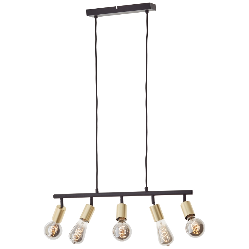 Brilliant - Kronleuchter mit Kabel 5xE27/28W/230V schwarz/messing
