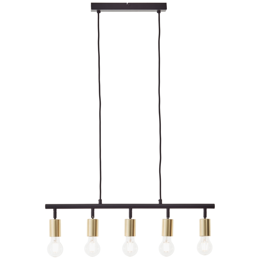 Brilliant - Kronleuchter mit Kabel 5xE27/28W/230V schwarz/messing