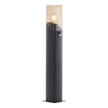 Brilliant - Lampada da esterno con sensore MINOU 1xE27/10W/230V IP44 nero/fumé
