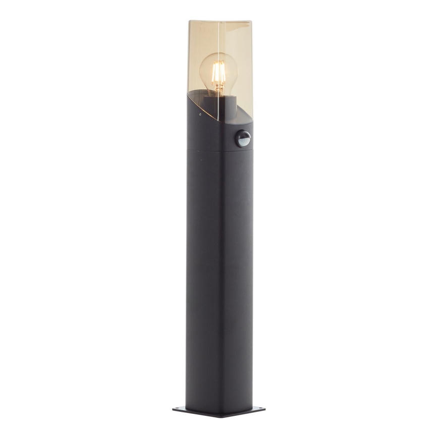 Brilliant - Lampada da esterno con sensore MINOU 1xE27/10W/230V IP44 nero/fumé