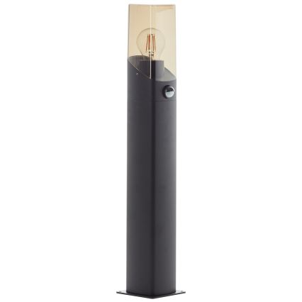 Brilliant - Lampada da esterno con sensore MINOU 1xE27/10W/230V IP44 nero/fumé