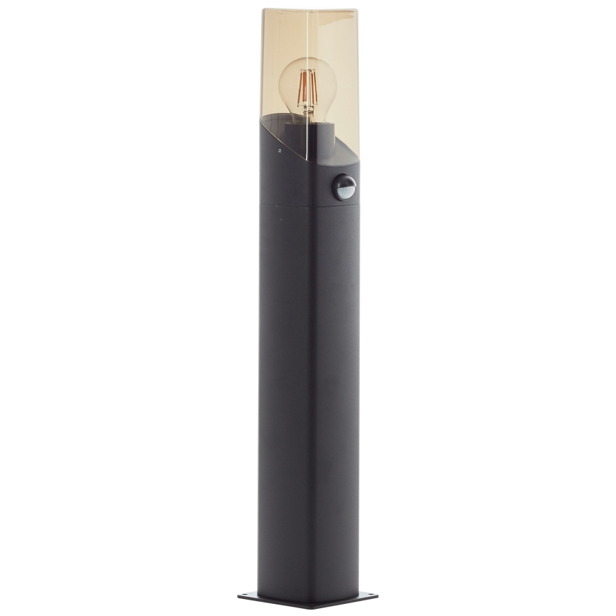 Brilliant - Lampada da esterno con sensore MINOU 1xE27/10W/230V IP44 nero/fumé