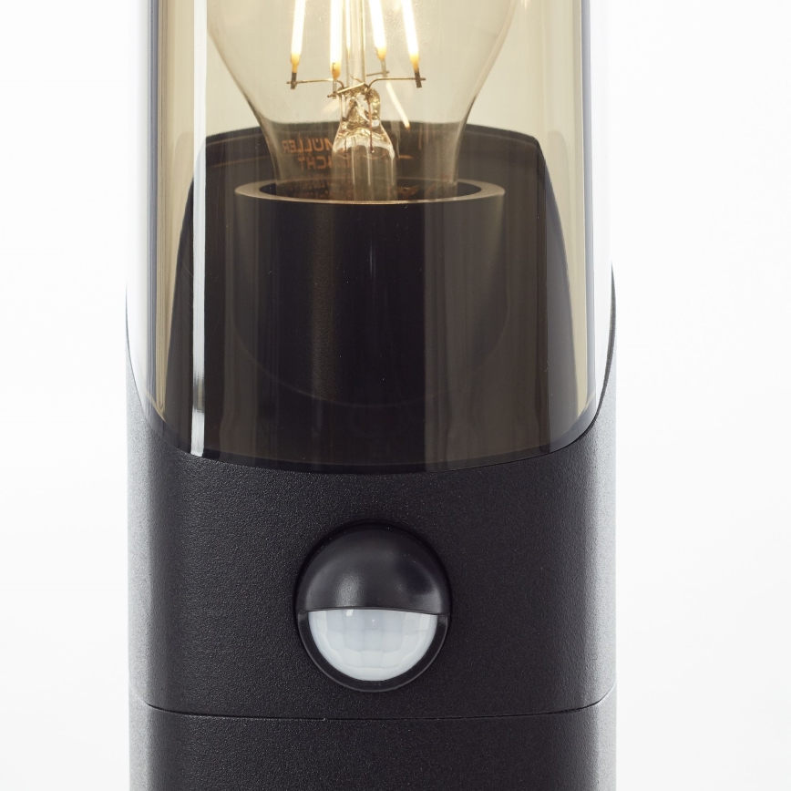 Brilliant - Lampada da esterno con sensore MINOU 1xE27/10W/230V IP44 nero/fumé
