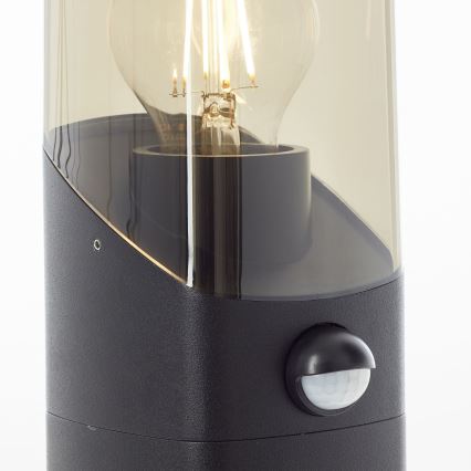 Brilliant - Lampada da esterno con sensore MINOU 1xE27/10W/230V IP44 nero/fumé