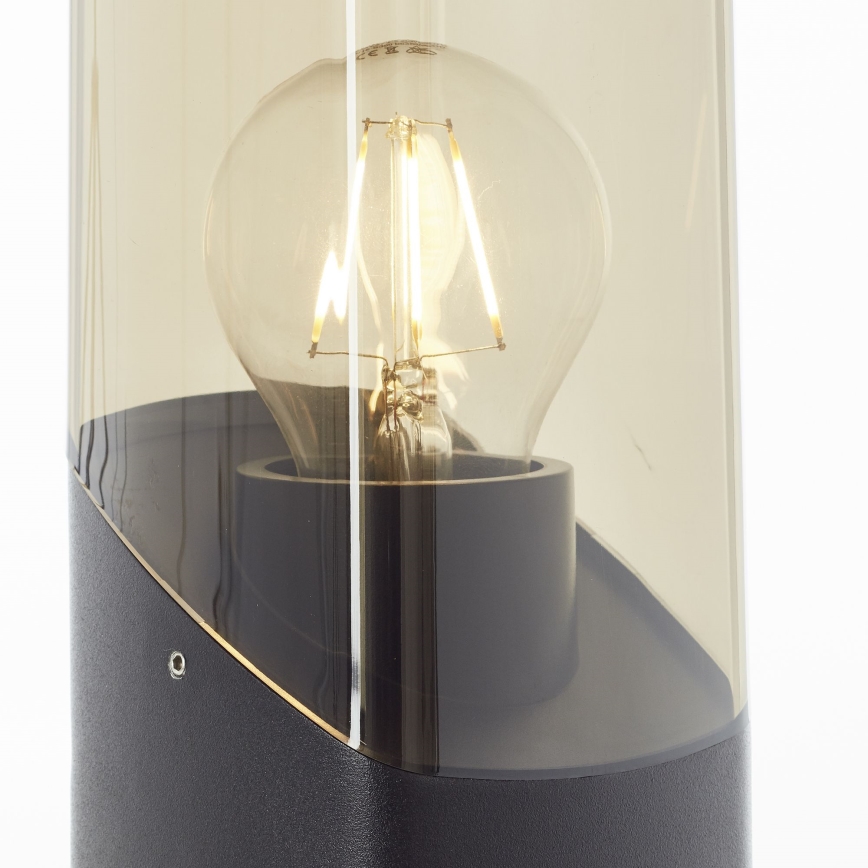 Brilliant - Lampada da esterno MINOU 1xE27/10W/230V 60 cm IP44 nero/fumé