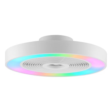 Brilliant - Lampada da soffitto dimmerabile a LED RGBW con ventilatore CATANIA LED/37W/230V 2700-6500K Ø 48,6 cm bianco + telecomando