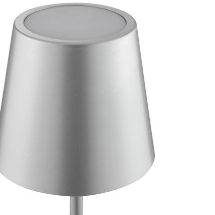Brilliant - Lampada da tavolo per esterni ricaricabile a LED dimmerabile con controllo a sfioramento ELORA LED/2,5W/5V 2700K 2600 mAh IP44 argento